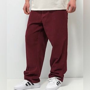 -NWT- Empyre Loose Fit Corduroy Skate Pants Size 33 (Burgundy)